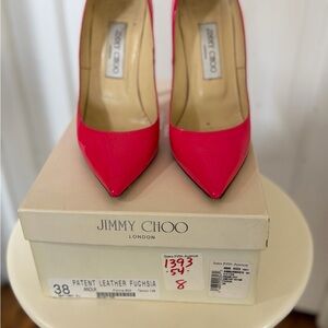 Jimmy Choo Fuchsia Patent Leather Pointed-Toe Pumps